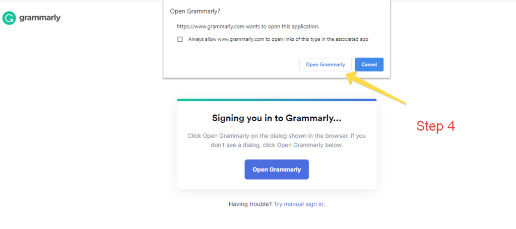 sign in grammarly