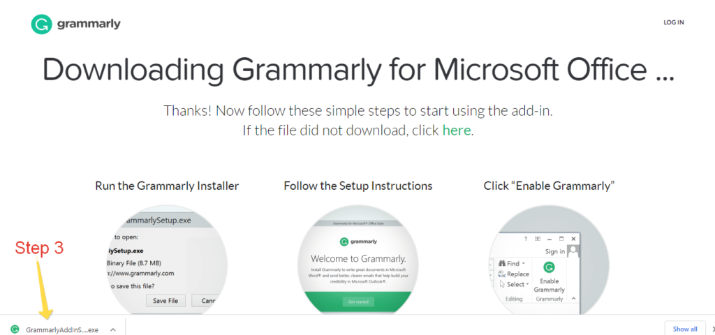 grammarly to word install