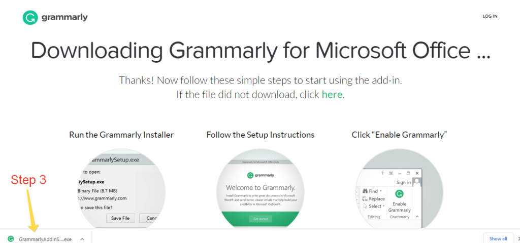 enabling grammarly microsoft word