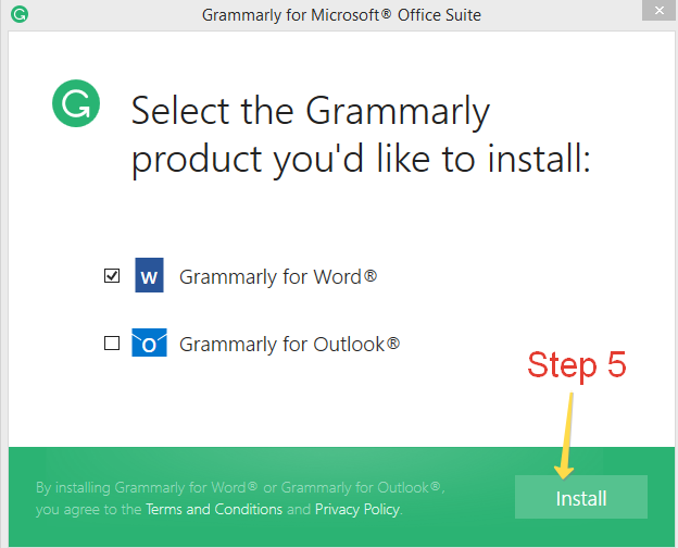 grammarly to word install new