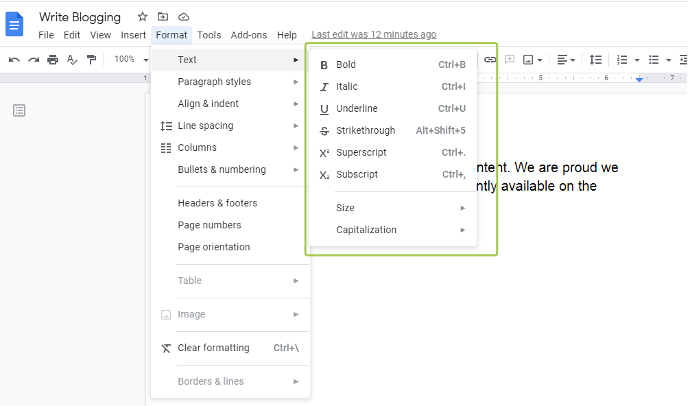 short keys for strikethrough google docs