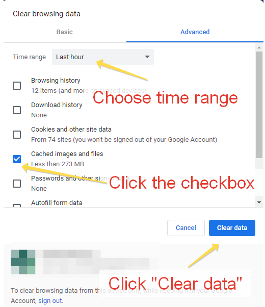 steps - cleaning chrome browser cache (2)