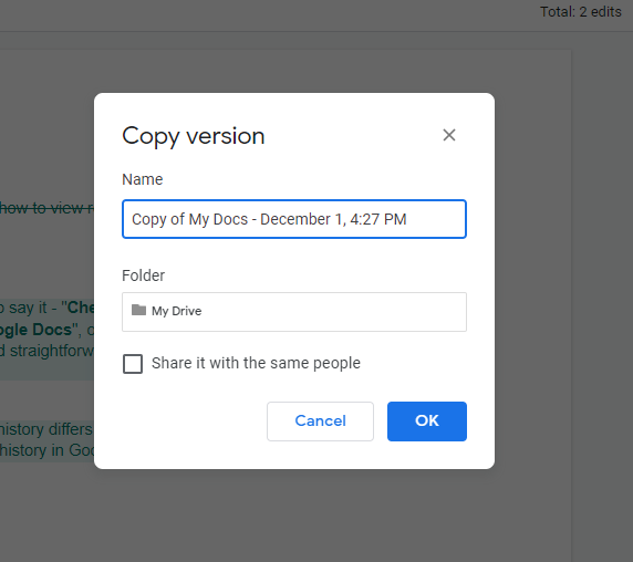 Make a copy in Google Docs 1.1