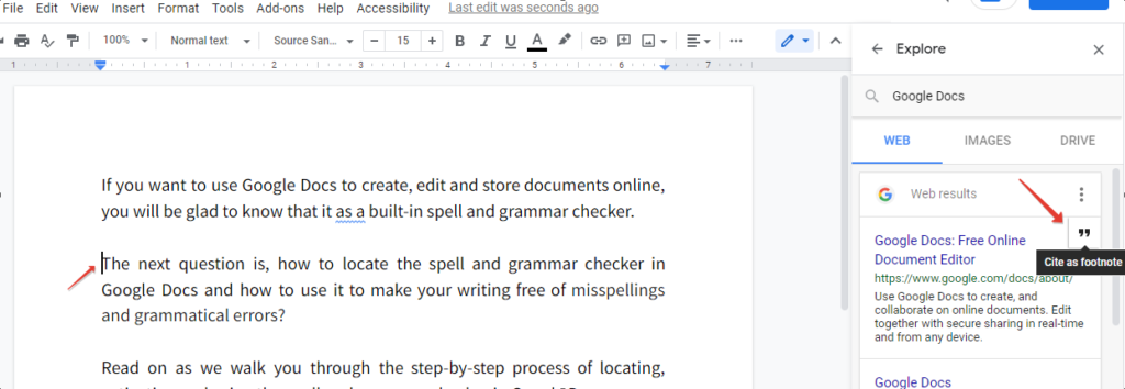 footnote in google docs 5
