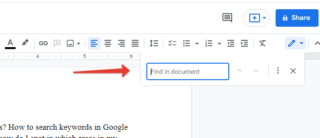 Find keywords in Google Docs 1