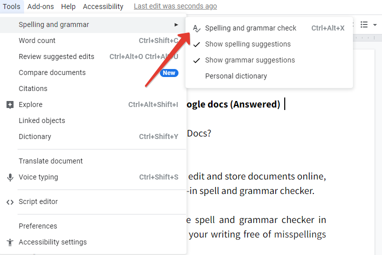 How to Turn on Grammar Check in Google Docs 1