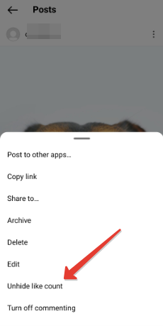 How to unhide likes count on Instagram 2