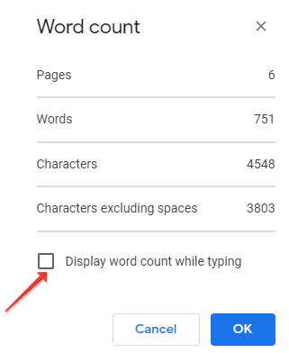 word count on google docs 3
