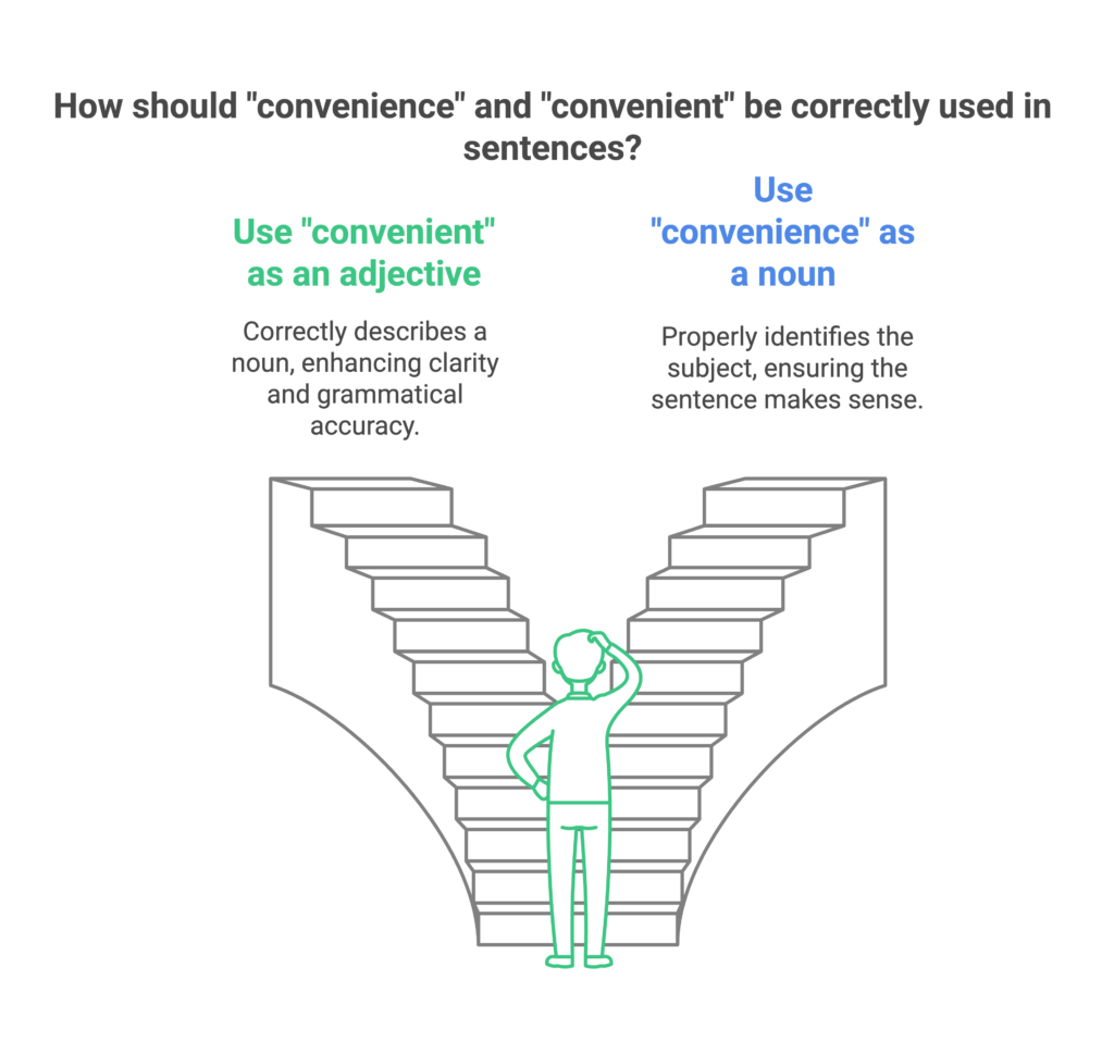 Difference between convenient and convenience